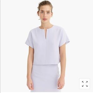 J Crew Cropped cap sleeve top in 365 crepe worn 1x